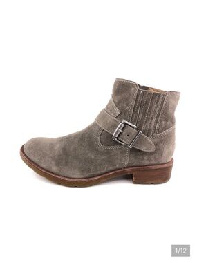 Sofft Brocke Taupe Suede Leather Ankle Booties